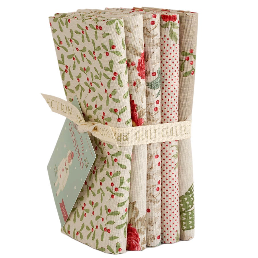 Merry Little Christmas Fat Quarter Bundle | Tilda Fabrics - Cream Colorstory 5FQs