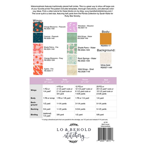 Metamorphosis Quilt Pattern