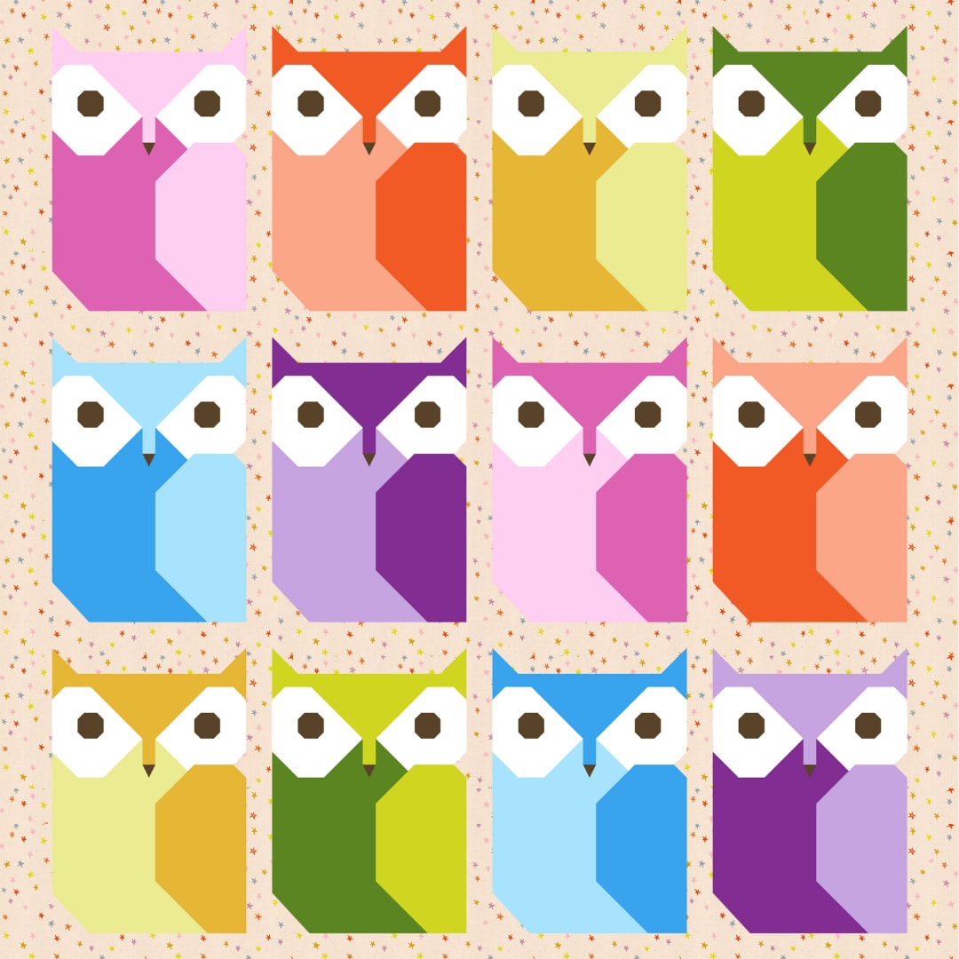 Midnight Owl Quilt Kit - PATTERN SOLD SEPARATELY - Day Owl