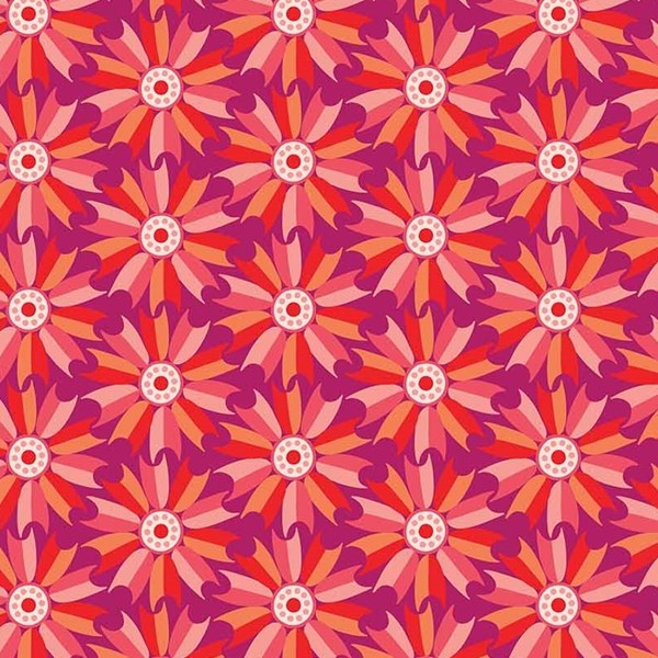 Midsommar Floral Pinwheel - Red