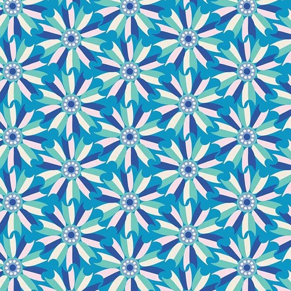 Midsommar Floral Pinwheel - Blue