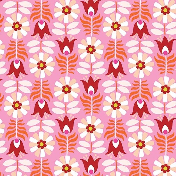 Midsommar Retro Flowers - Pink