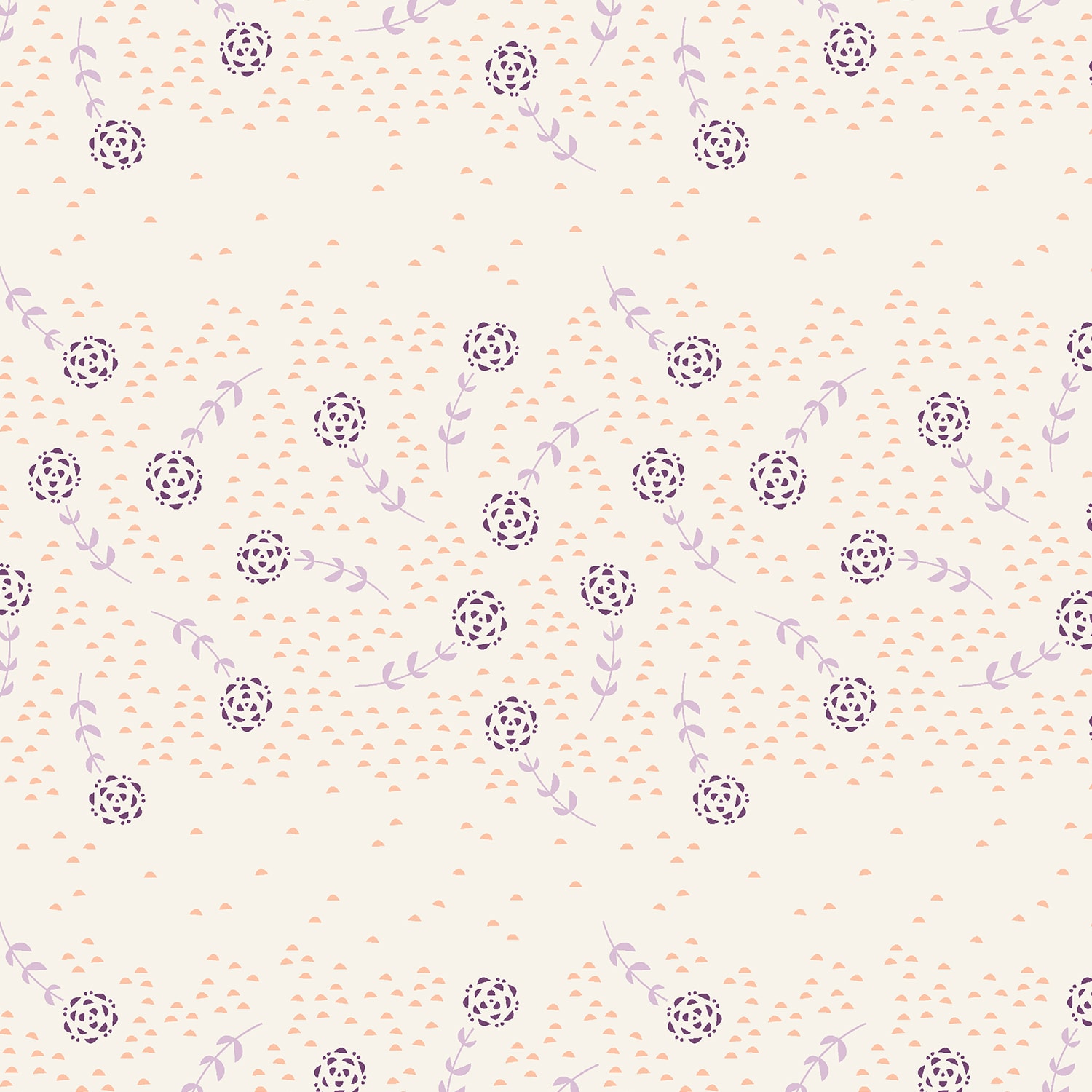 Modern Meadow Flower Field - Plum