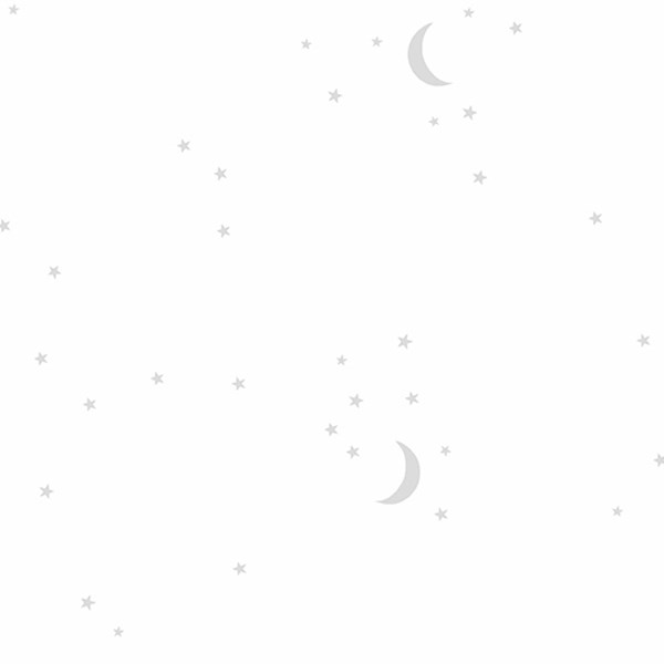 Moon and Stars - White