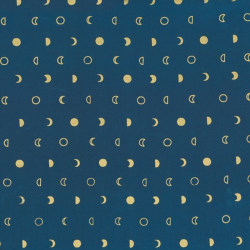 Moon Phase in Navy Gold