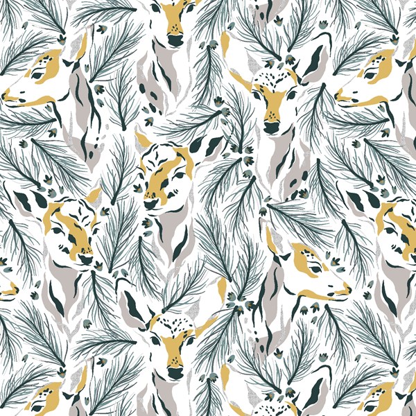 Morning Deer - Silver Grey Metallic