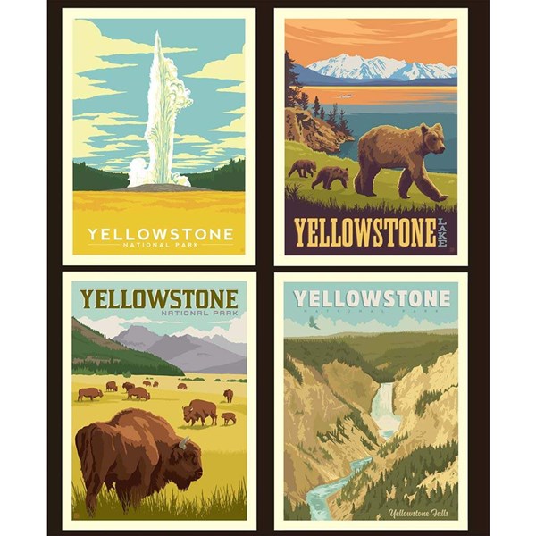 National Parks Pillow Panel Yellowstone Stash Fabrics