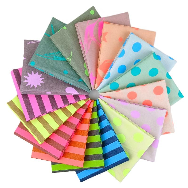 Neon True Colors Fat Quarter Bundle | Tula Pink | 16 FQs
