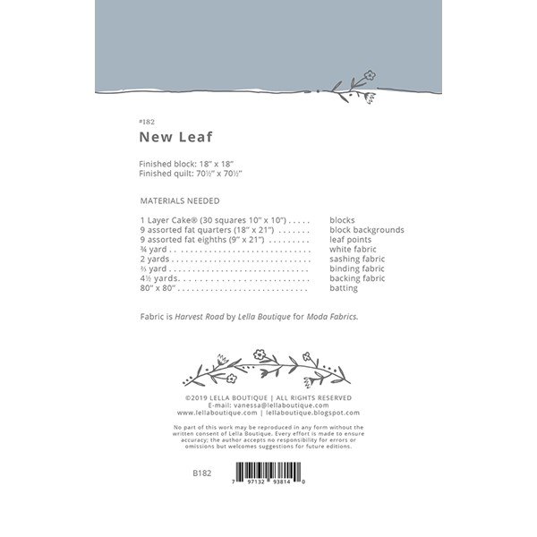 New Leaf Quilt Pattern | Lella Boutique