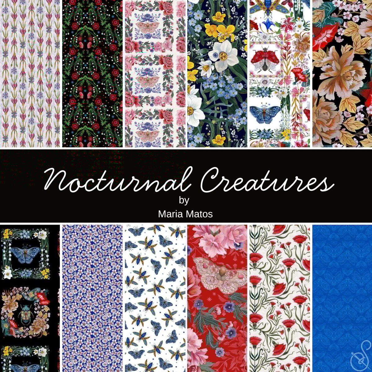 Nocturnal Creatures Fat Quarter Bundle | Maria Matos | 11 FQs  + 1 Panel 