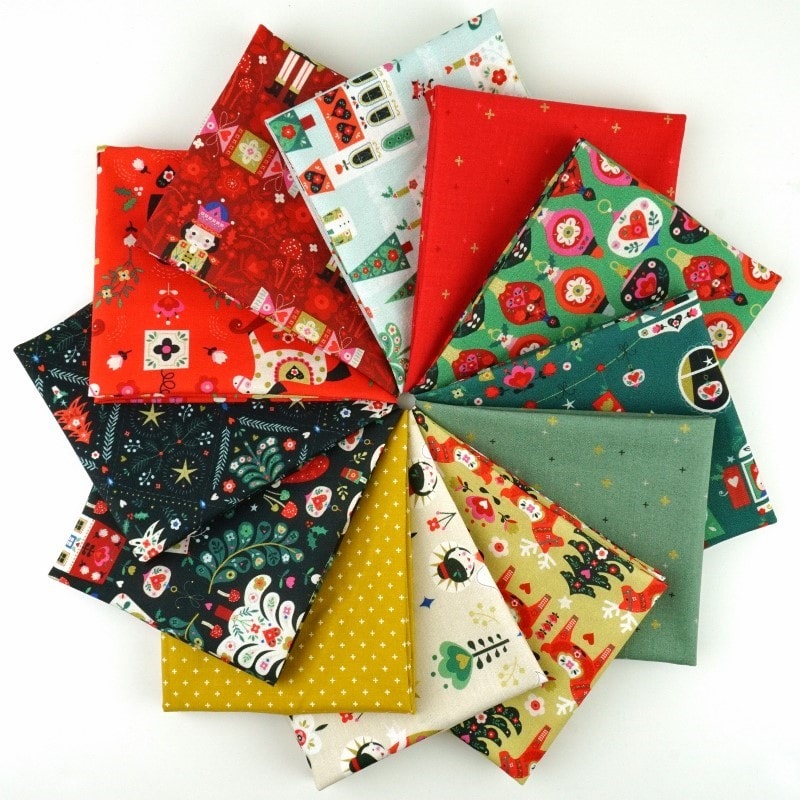 Nordic Noel Fat Quarter Bundle | Bee Brown | 12 FQs