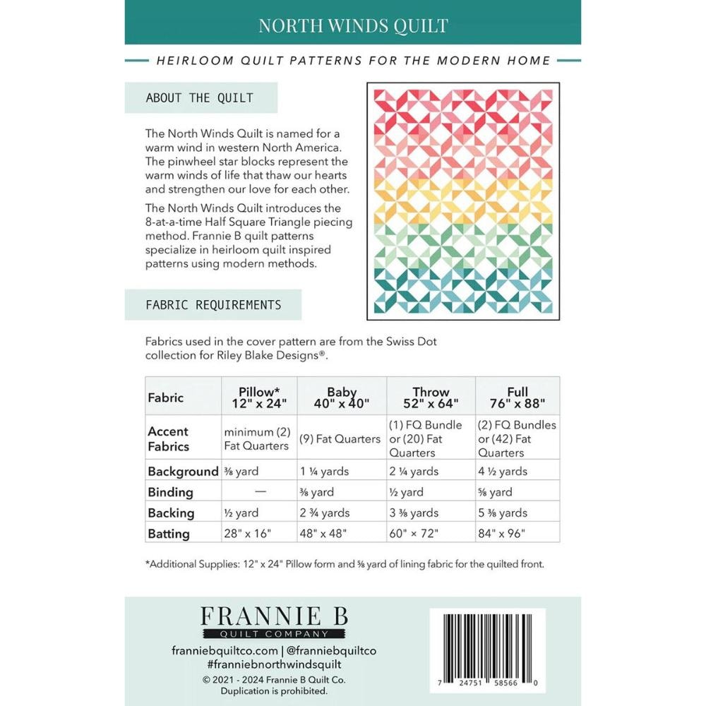 North Winds Quilt Pattern | Frannie B Quilt Company