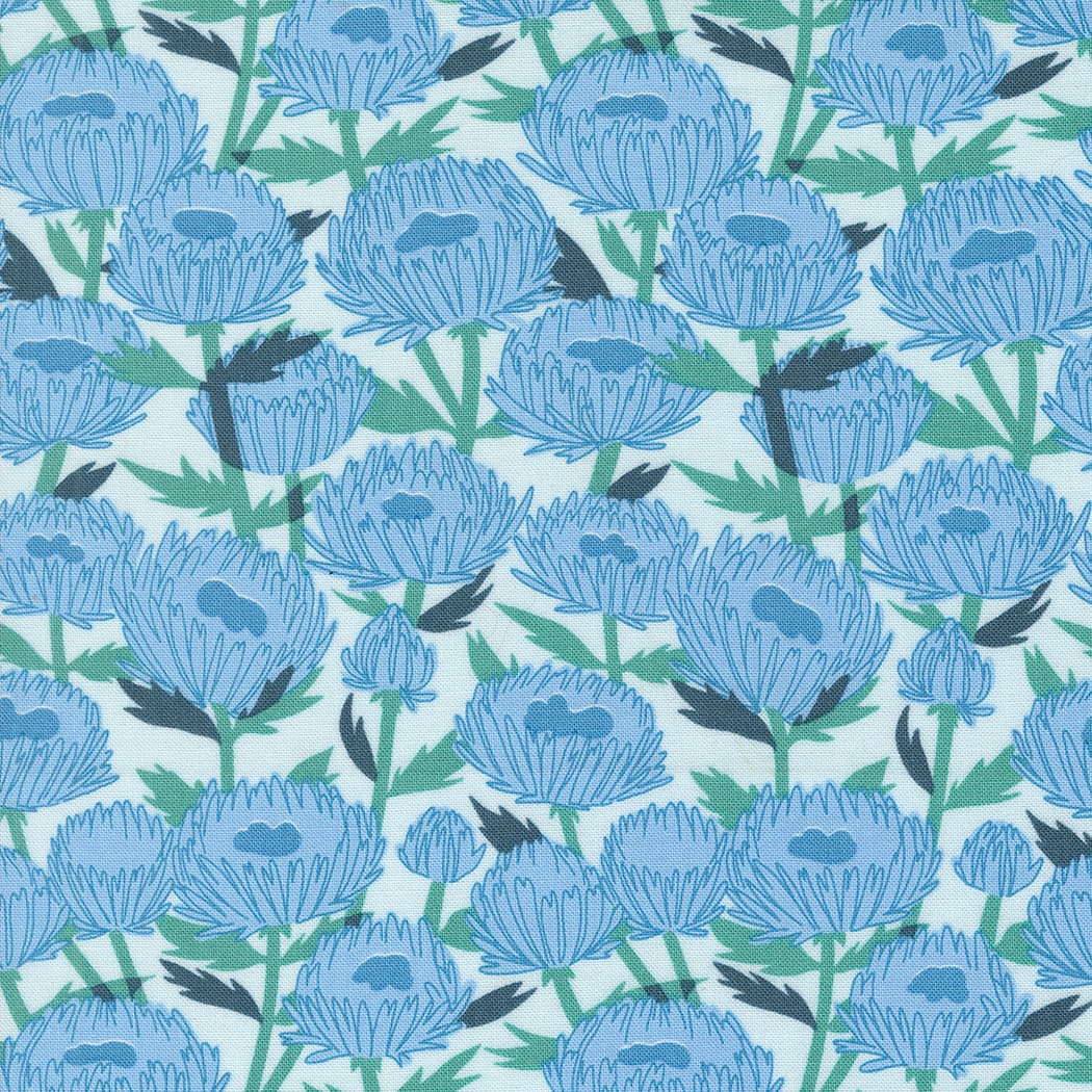 November Floral - Lightest Blue