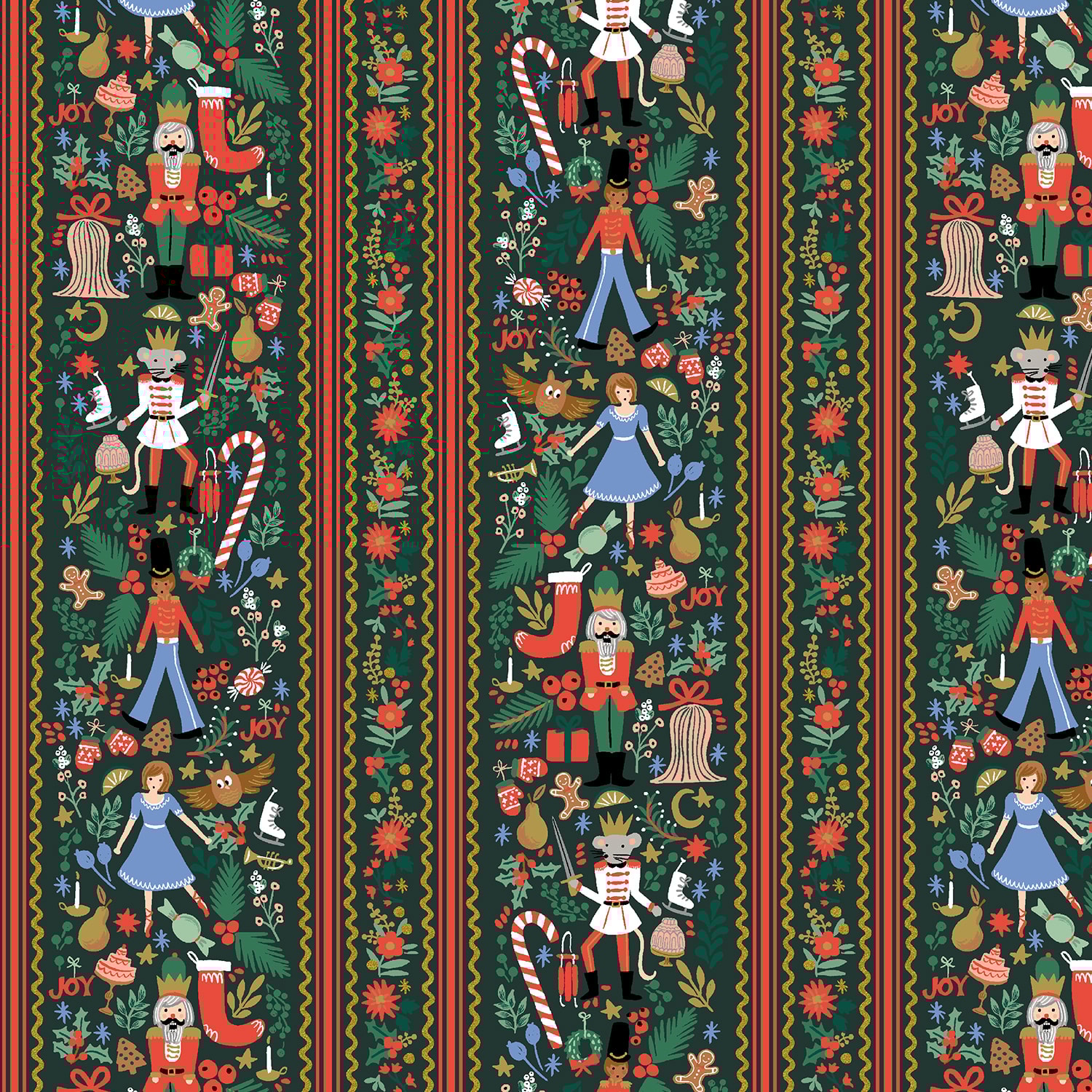 Nutcracker March - Evergreen and Gold Metallic