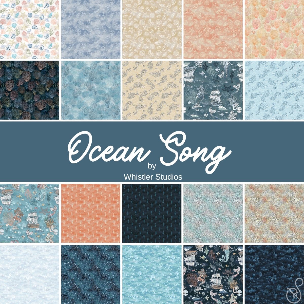 Ocean Song Fat Quarter Bundle | Whistler Studios | 20 FQs