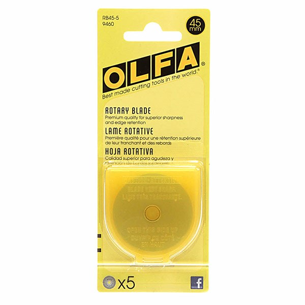 Olfa 45mm Replacement Rotary Blade - 5 pack