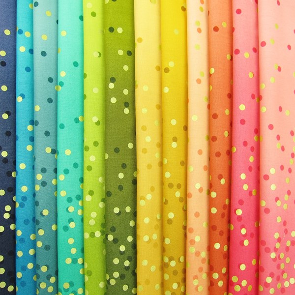 Fabric by the Yard Cotton Print Fabric Yardage Ombre Confetti Metallic Onyx Fabric Material