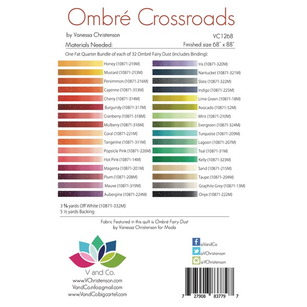 Ombre Crossroads Quilt Pattern by V and Co