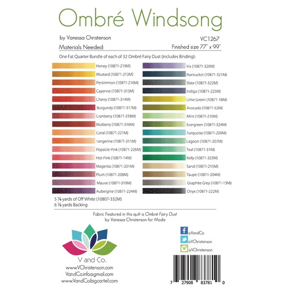 Ombre Windsong Quilt Pattern by V and Co