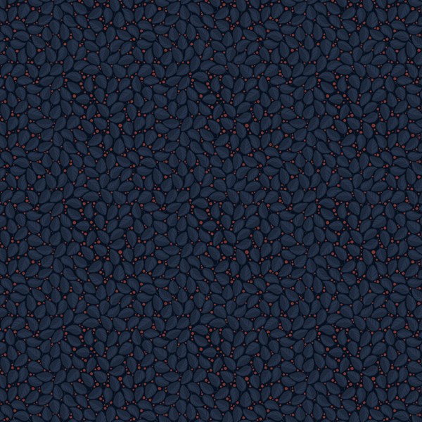 On A Fall Day Falling Leaves - Indigo