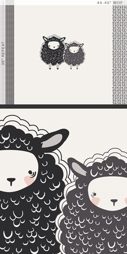 One Sheep Two Sheep 35" Panel in Soft