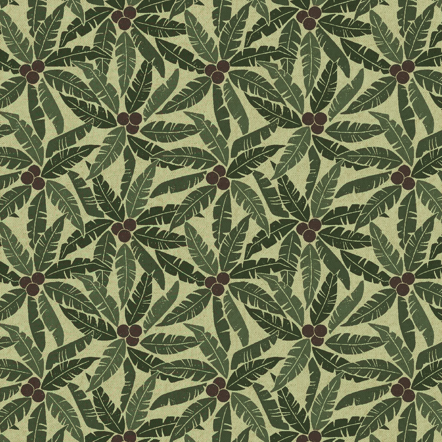 Palm Tree - Leafy Green Unbleached CANVAS