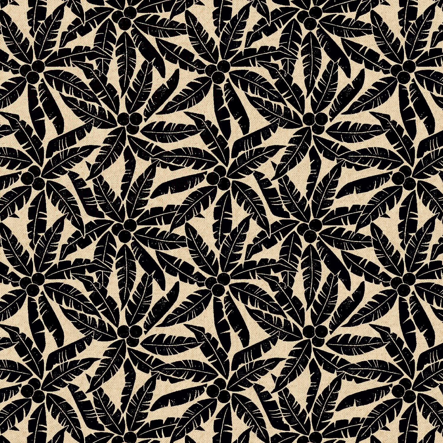 Palm Tree - Black Unbleached CANVAS