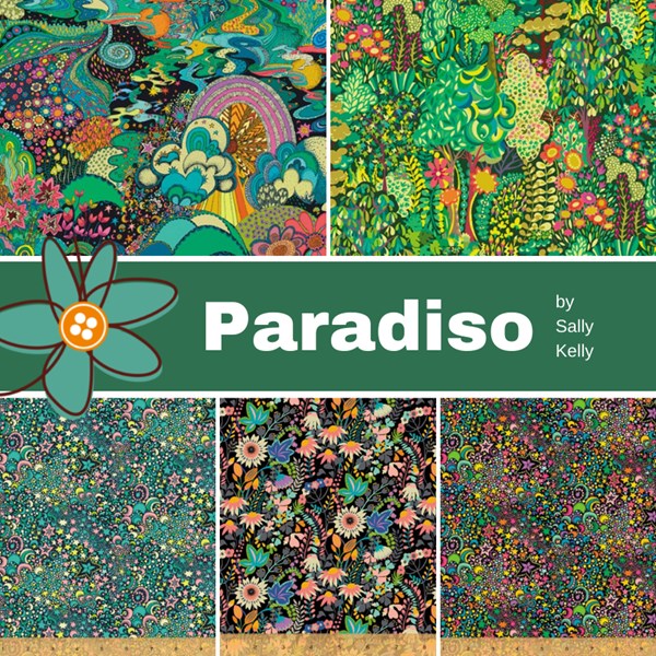 Paradiso Fat Quarter Bundle | Sally Kelly | 5 FQs