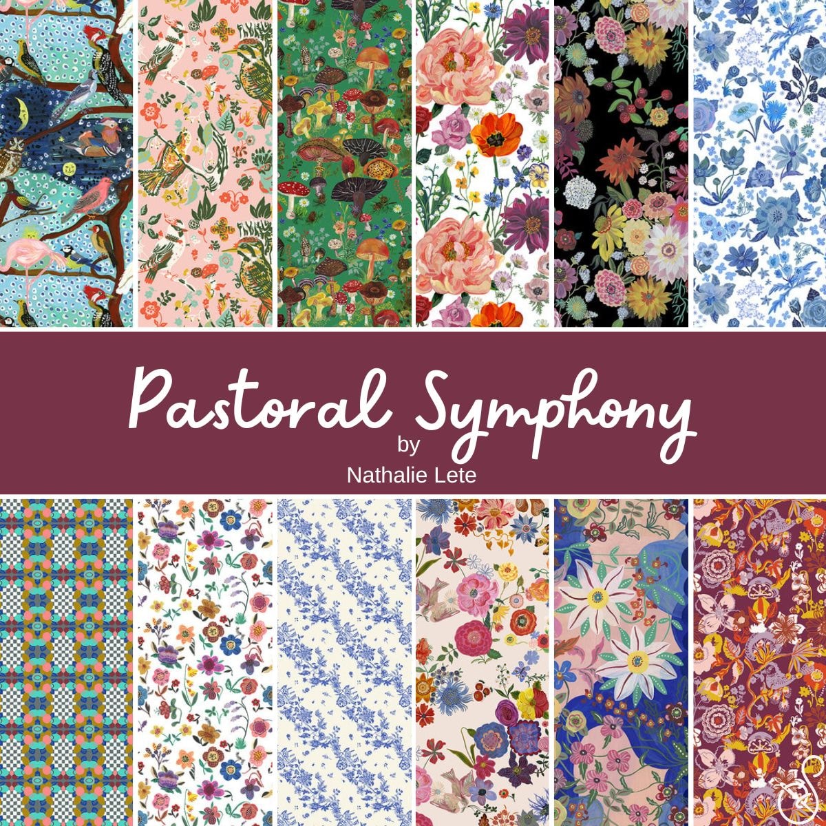 Pastoral Symphony Fat Quarter Bundle | Nathalie Lete | 12 FQs