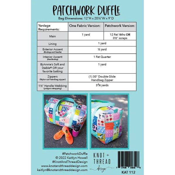 Patchwork Duffle Pattern | Knot + Thread Design