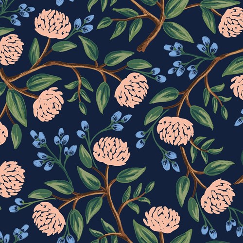 Peonies in Navy