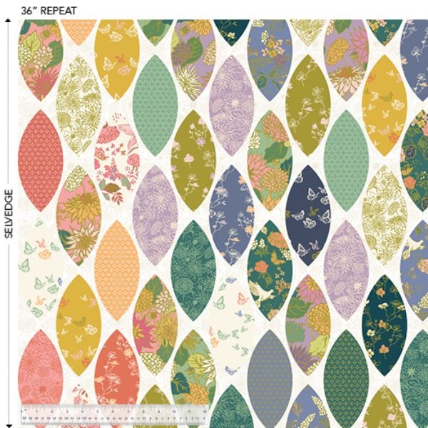 Petal Cheater Cloth | In the Garden | 36" Panel - Multi