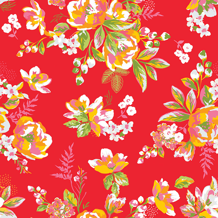 Picnic Florals Main - Red