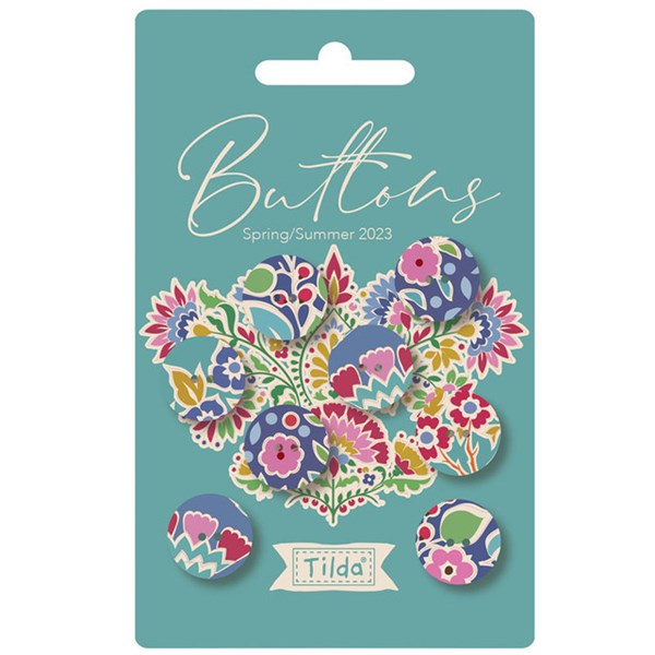 Pie in the Sky Buttons | Tilda Fabrics - Blue/Teal 16mm Set of 8