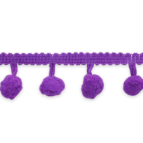 Pom Fringe Trim in Purple One Yard