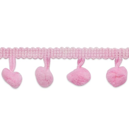 Pom Fringe Trim in Pink One Yard