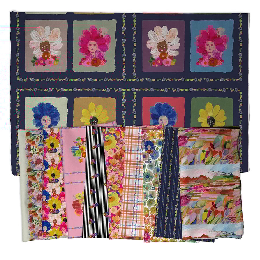 Pompadours in Pink Fat Quarter Bundle | Carolyn Gavin | 10 SKUs