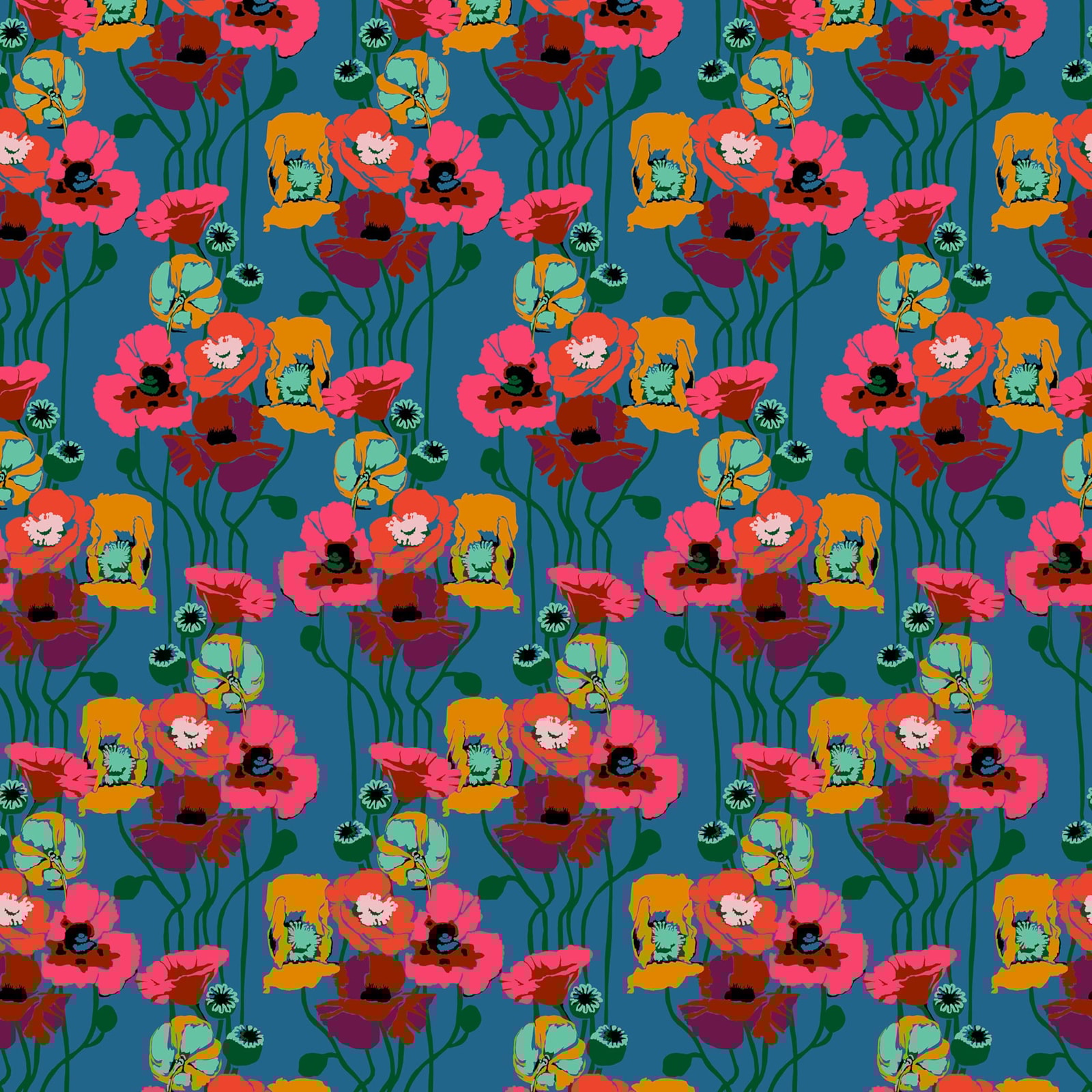 Pouring Poppies - Paint