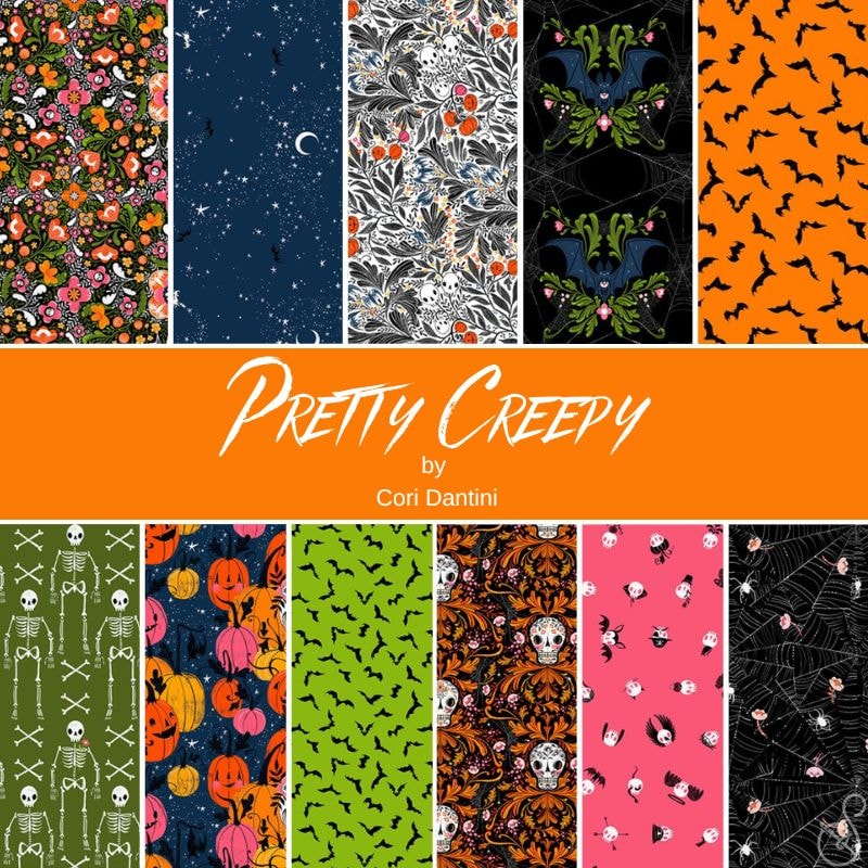 Pretty Creepy Fat Quarter Bundle | Cori Dantini | 11 FQs+1 Panel