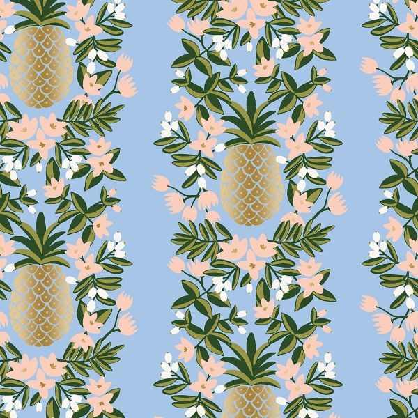 Primavera Pineapple Stripe - METALLIC Periwinkle