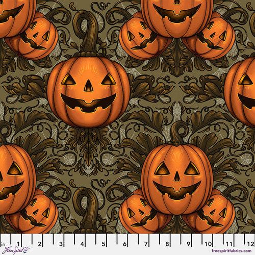 Pumpkin Damask - Olive