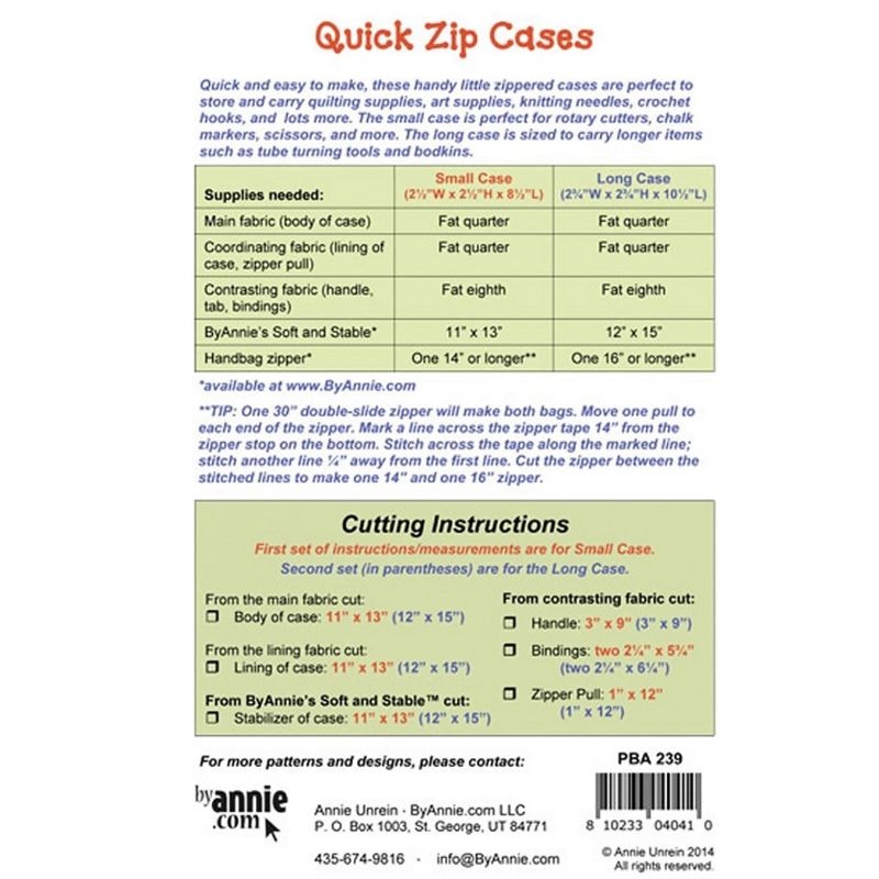 Quick Zip Cases Pattern | ByAnnie