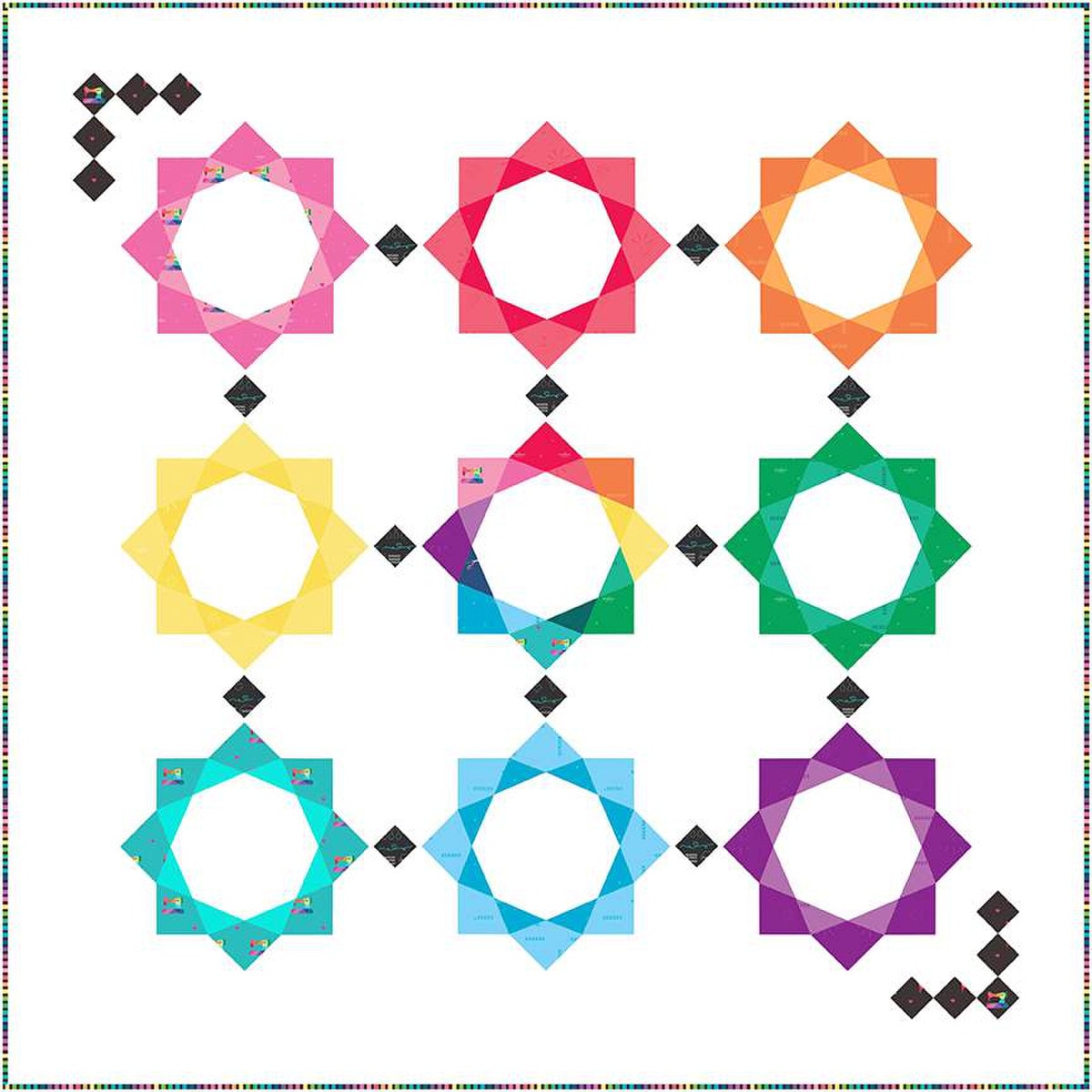 Rainbow Shimmer Quilt Pattern | Kristy Lea