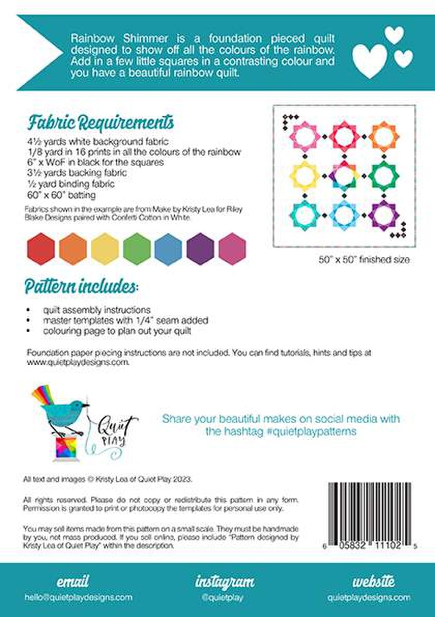 Rainbow Shimmer Quilt Pattern | Kristy Lea