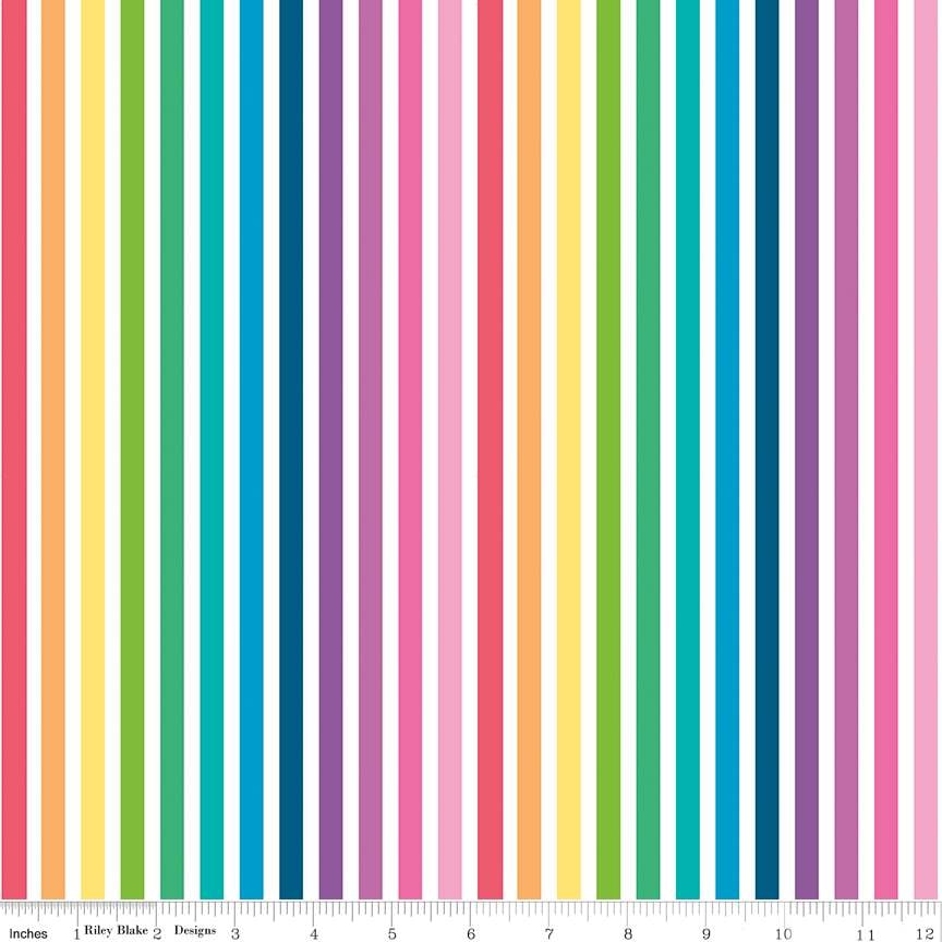 Rainbow Stripe - White