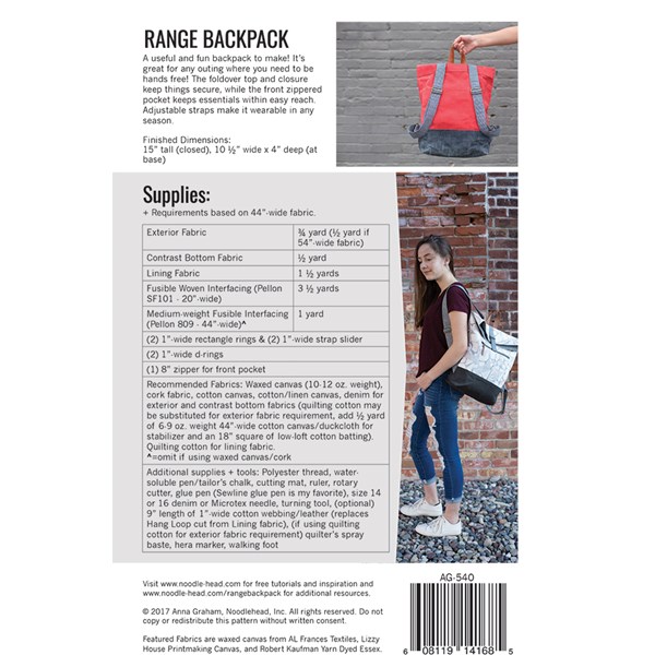 Range Backpack Pattern by Noodlehead