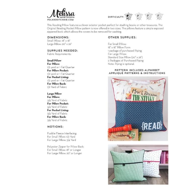 Reading Pillow Pattern