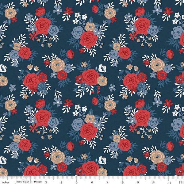 Red, White and True Bouquet - Navy