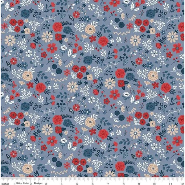 Red, White and True Floral - Stone