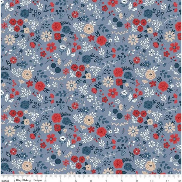 Red, White and True Floral - Stone